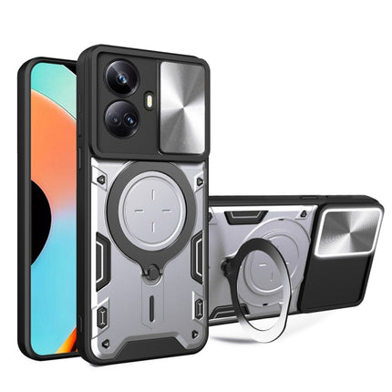 CD Texture Sliding Camshield Magnetic Holder Phone Case, For Realme C55 4G, For Realme GT3 5G, For Realme 10 Pro+ 5G, For Realme C35