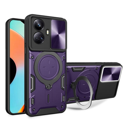 CD Texture Sliding Camshield Magnetic Holder Phone Case, For Realme C55 4G, For Realme GT3 5G, For Realme 10 Pro+ 5G, For Realme C35