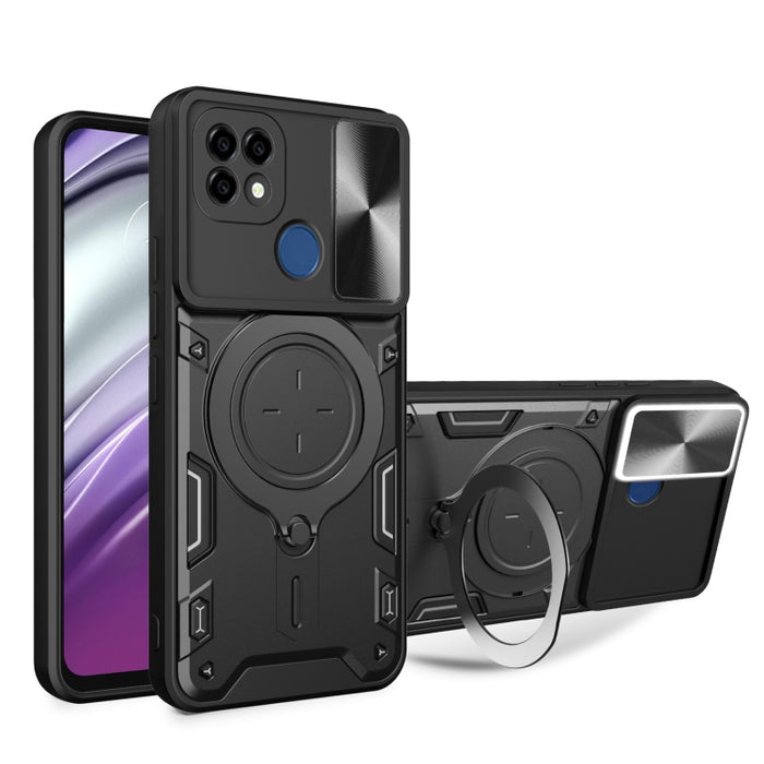 CD Texture Sliding Camshield Magnetic Holder Phone Case, For Realme C21 / C20 / C11 2021