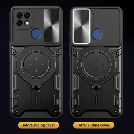 CD Texture Sliding Camshield Magnetic Holder Phone Case, For Realme C21 / C20 / C11 2021