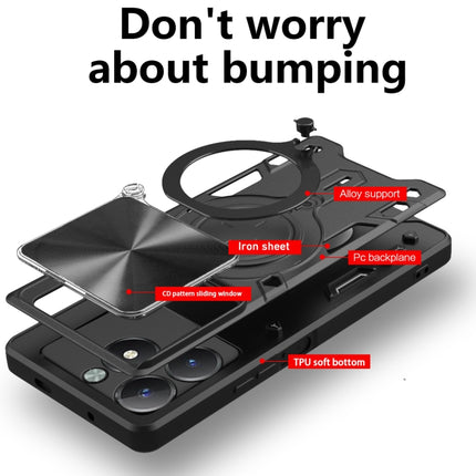 CD Texture Sliding Camshield Magnetic Holder Phone Case, For Realme C61 / C63, For Realme GT 6T, For Realme 12 5G Global, For Realme 12 Pro / 12 Pro+ / 12+
