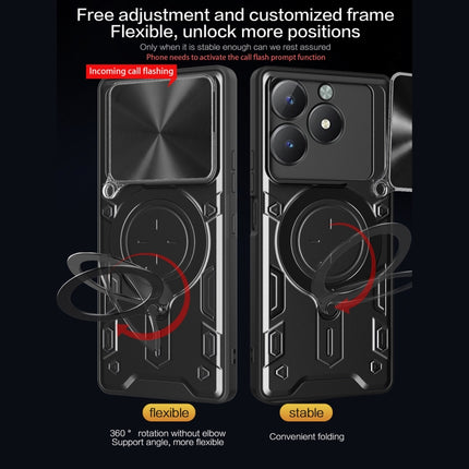 CD Texture Sliding Camshield Magnetic Holder Phone Case, For Realme C61 / C63, For Realme GT 6T, For Realme 12 5G Global, For Realme 12 Pro / 12 Pro+ / 12+
