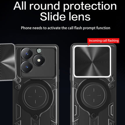CD Texture Sliding Camshield Magnetic Holder Phone Case, For Realme C61 / C63, For Realme GT 6T, For Realme 12 5G Global, For Realme 12 Pro / 12 Pro+ / 12+