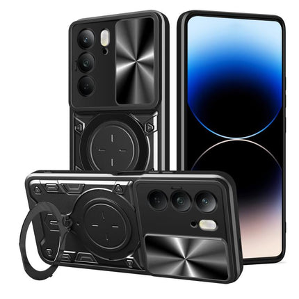 CD Texture Sliding Camshield Magnetic Holder Phone Case, For Realme P3 Ultra 5G India, For Realme 14 Pro+ 5G, For Realme C75 4G / 14x 5G Global, For Realme 13 Pro 5G / 13 Pro+ 5G