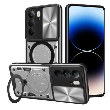 CD Texture Sliding Camshield Magnetic Holder Phone Case, For Realme P3 Ultra 5G India, For Realme 14 Pro+ 5G, For Realme C75 4G / 14x 5G Global, For Realme 13 Pro 5G / 13 Pro+ 5G