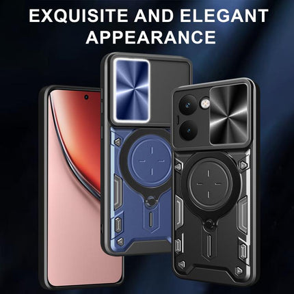 CD Texture Sliding Camshield Magnetic Holder Phone Case, For Realme P3 Ultra 5G India, For Realme 14 Pro+ 5G, For Realme C75 4G / 14x 5G Global, For Realme 13 Pro 5G / 13 Pro+ 5G