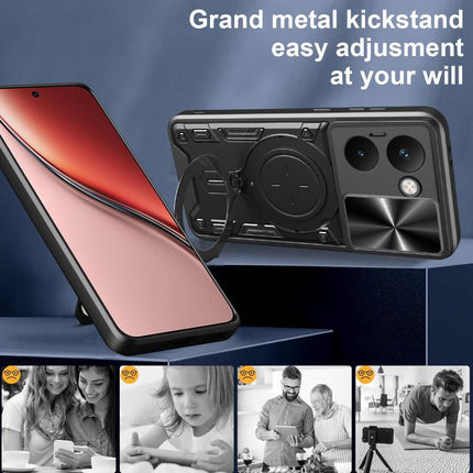 CD Texture Sliding Camshield Magnetic Holder Phone Case, For Realme P3 Ultra 5G India, For Realme 14 Pro+ 5G, For Realme C75 4G / 14x 5G Global, For Realme 13 Pro 5G / 13 Pro+ 5G