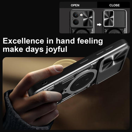 CD Texture Sliding Camshield Magnetic Holder Phone Case, For Realme P3 Ultra 5G India, For Realme 14 Pro+ 5G, For Realme C75 4G / 14x 5G Global, For Realme 13 Pro 5G / 13 Pro+ 5G