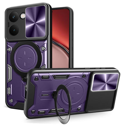 CD Texture Sliding Camshield Magnetic Holder Phone Case, For Realme P3 Ultra 5G India, For Realme 14 Pro+ 5G, For Realme C75 4G / 14x 5G Global, For Realme 13 Pro 5G / 13 Pro+ 5G