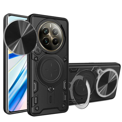 CD Texture Sliding Camshield Magnetic Holder Phone Case, For Realme C61 / C63, For Realme GT 6T, For Realme 12 5G Global, For Realme 12 Pro / 12 Pro+ / 12+