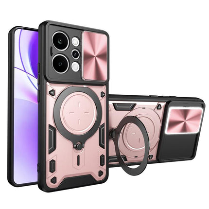 CD Texture Sliding Camshield Magnetic Holder Phone Case, For Realme P4 Power 5G, For Realme 16 Pro / 16 Pro+ 5G, For Realme 15x 5G, For Realme P3 5G / 14 5G Global