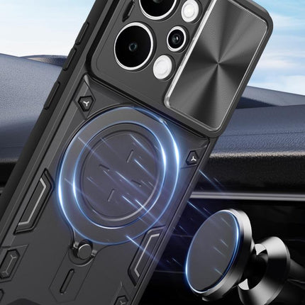 CD Texture Sliding Camshield Magnetic Holder Phone Case, For Realme P4 Power 5G, For Realme 16 Pro / 16 Pro+ 5G, For Realme 15x 5G, For Realme P3 5G / 14 5G Global