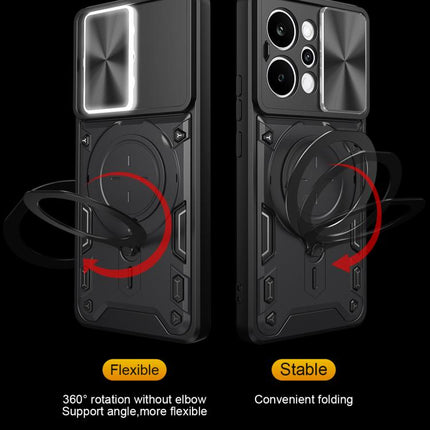 CD Texture Sliding Camshield Magnetic Holder Phone Case, For Realme P4 Power 5G, For Realme 16 Pro / 16 Pro+ 5G, For Realme 15x 5G, For Realme P3 5G / 14 5G Global