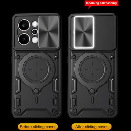 CD Texture Sliding Camshield Magnetic Holder Phone Case, For Realme P4 Power 5G, For Realme 16 Pro / 16 Pro+ 5G, For Realme 15x 5G, For Realme P3 5G / 14 5G Global