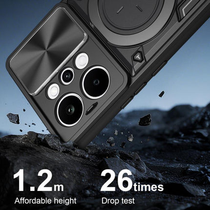 CD Texture Sliding Camshield Magnetic Holder Phone Case, For Realme P4 Power 5G, For Realme 16 Pro / 16 Pro+ 5G, For Realme 15x 5G, For Realme P3 5G / 14 5G Global