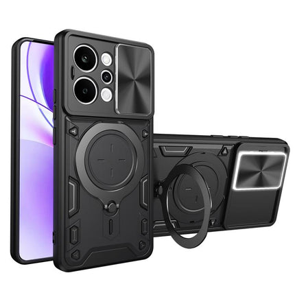 CD Texture Sliding Camshield Magnetic Holder Phone Case, For Realme P4 Power 5G, For Realme 16 Pro / 16 Pro+ 5G, For Realme 15x 5G, For Realme P3 5G / 14 5G Global