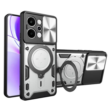 CD Texture Sliding Camshield Magnetic Holder Phone Case, For Realme P4 Power 5G, For Realme 16 Pro / 16 Pro+ 5G, For Realme 15x 5G, For Realme P3 5G / 14 5G Global