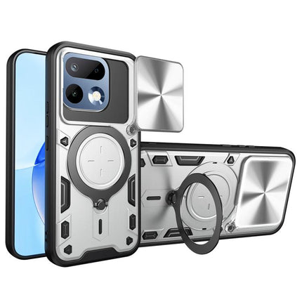 CD Texture Sliding Camshield Magnetic Holder Phone Case, For Realme P4 Power 5G, For Realme 16 Pro / 16 Pro+ 5G, For Realme 15x 5G, For Realme P3 5G / 14 5G Global