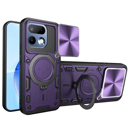 CD Texture Sliding Camshield Magnetic Holder Phone Case, For Realme P4 Power 5G, For Realme 16 Pro / 16 Pro+ 5G, For Realme 15x 5G, For Realme P3 5G / 14 5G Global