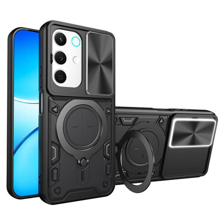 CD Texture Sliding Camshield Magnetic Holder Phone Case, For Realme P4 Power 5G, For Realme 16 Pro / 16 Pro+ 5G, For Realme 15x 5G, For Realme P3 5G / 14 5G Global
