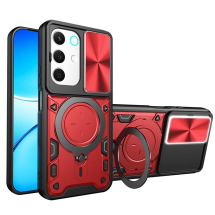 CD Texture Sliding Camshield Magnetic Holder Phone Case, For Realme P4 Power 5G, For Realme 16 Pro / 16 Pro+ 5G, For Realme 15x 5G, For Realme P3 5G / 14 5G Global