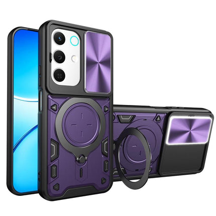 CD Texture Sliding Camshield Magnetic Holder Phone Case, For Realme P4 Power 5G, For Realme 16 Pro / 16 Pro+ 5G, For Realme 15x 5G, For Realme P3 5G / 14 5G Global
