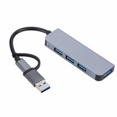 2301 4 in 1 USB+USB-C/Type-C to USB Multi-function Docking Station HUB Adapter, 2301