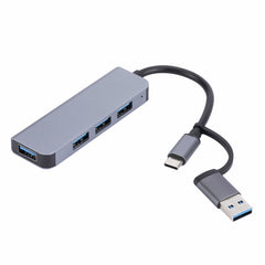 2301 4 in 1 USB+USB-C/Type-C to USB Multi-function Docking Station HUB Adapter, 2301