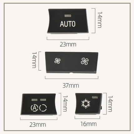 For BMW 1 Series / 3 Series / X1 / X3 Left Driving Car Air Conditioner Panel Switch Button, Air Volume Key Without OFF, Air Volume Key With OFF, AUTO Key, A Key, Snow Key