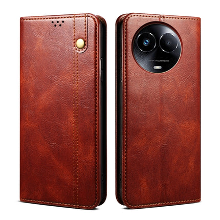Oil Wax Crazy Horse Texture Leather Phone Case, For Realme GT 6T 5G Global, For Realme GT 6 5G Global, For Realme C63 / C61, For Realme 12 Pro / 12 Pro+, For Realme GT5 Pro, For Realme 11 5G Global / 11x