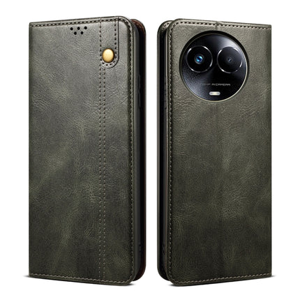 Oil Wax Crazy Horse Texture Leather Phone Case, For Realme GT 6T 5G Global, For Realme GT 6 5G Global, For Realme C63 / C61, For Realme 12 Pro / 12 Pro+, For Realme GT5 Pro, For Realme 11 5G Global / 11x