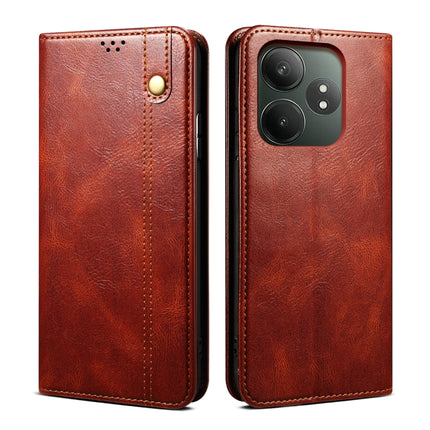Oil Wax Crazy Horse Texture Leather Phone Case, For Realme GT 6T 5G Global, For Realme GT 6 5G Global, For Realme C63 / C61, For Realme 12 Pro / 12 Pro+, For Realme GT5 Pro, For Realme 11 5G Global / 11x