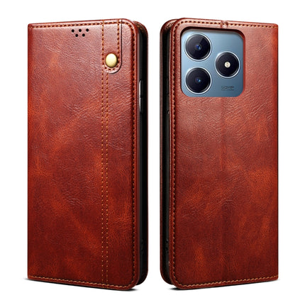 Oil Wax Crazy Horse Texture Leather Phone Case, For Realme GT 6T 5G Global, For Realme GT 6 5G Global, For Realme C63 / C61, For Realme 12 Pro / 12 Pro+, For Realme GT5 Pro, For Realme 11 5G Global / 11x