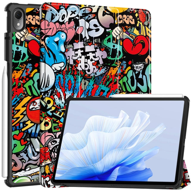 Custer Painted 3-Fold Holder Smart Leather Tablet Case, For Huawei Matepad Air