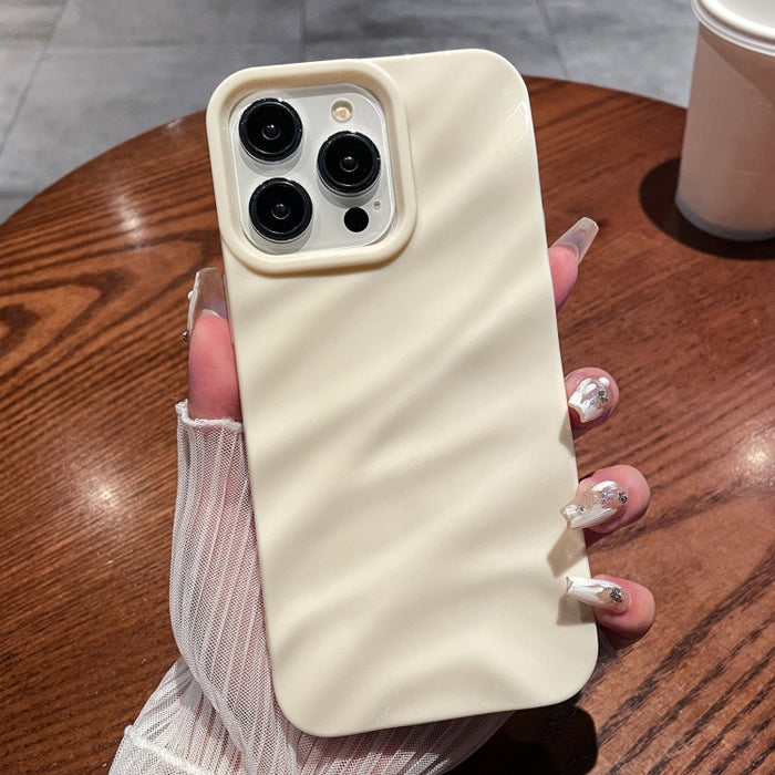 Solid Color Wave Texture TPU Phone Case, For iPhone 16 Pro Max, For iPhone 16 Pro, For iPhone 16 Plus