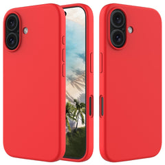 Solid Color Silicone Phone Case, For iPhone 16 Pro, For iPhone 16 Plus