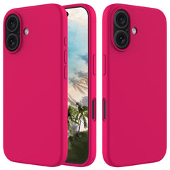 Solid Color Silicone Phone Case, For iPhone 16 Pro, For iPhone 16 Plus