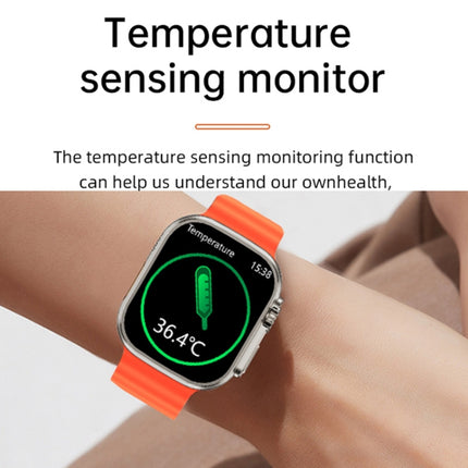 WS-E9 Ultra 2.2 inch IP67 Waterproof Metal Buckle Ocean Silicone Band Smart Watch, Support Heart Rate / NFC, Metal Buckle Ocean Silicone Band (Orange), Metal Buckle Ocean Silicone Band (Blue), Metal Buckle Ocean Silicone Band (Silver)