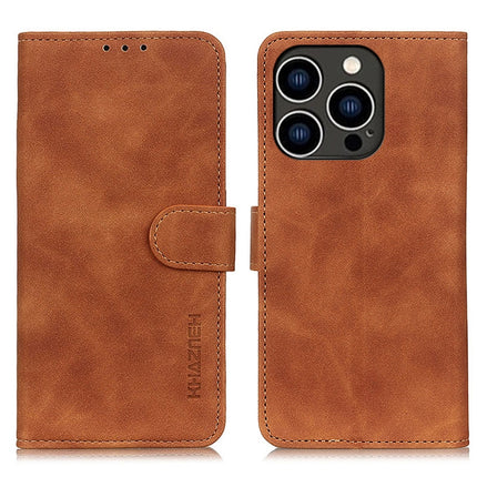 KHAZNEH Retro Texture Leather Phone Case, For iPhone 17 Pro Max, For iPhone 17 Pro, For iPhone 17, For iPhone Air, iPhone 16e, For iPhone 16 Pro Max