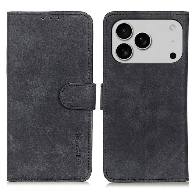 KHAZNEH Retro Texture Leather Phone Case, For iPhone 17 Pro Max, For iPhone 17 Pro, For iPhone 17, For iPhone Air, iPhone 16e, For iPhone 16 Pro Max