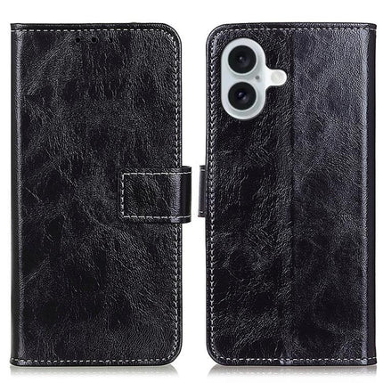 Retro Crazy Horse Texture Horizontal Flip Leather Phone Case, For iPhone 18 Pro / 17 Pro, For iPhone 18 Pro Max / 17 Pro Max, For iPhone 16e / 17e, For iPhone 17