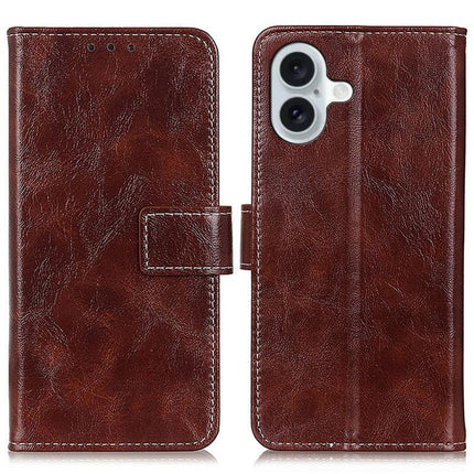 Retro Crazy Horse Texture Horizontal Flip Leather Phone Case, For iPhone 18 Pro / 17 Pro, For iPhone 18 Pro Max / 17 Pro Max, For iPhone 16e / 17e, For iPhone 17