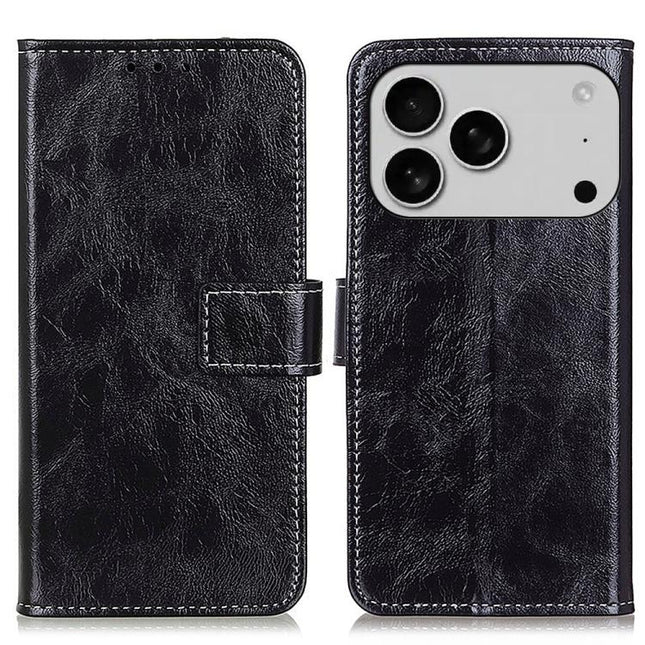 Retro Crazy Horse Texture Horizontal Flip Leather Phone Case, For iPhone 18 Pro / 17 Pro, For iPhone 18 Pro Max / 17 Pro Max, For iPhone 16e / 17e, For iPhone 17