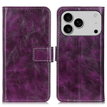 Retro Crazy Horse Texture Horizontal Flip Leather Phone Case, For iPhone 18 Pro / 17 Pro, For iPhone 18 Pro Max / 17 Pro Max, For iPhone 16e / 17e, For iPhone 17
