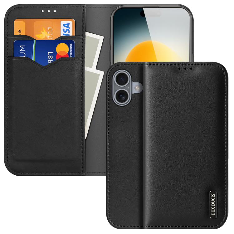DUX DUCIS Hivo Series Rindsleder + PU + TPU Flip-Handyhülle, Für iPhone 16 Pro Max, Für iPhone 16 Pro, Für iPhone 16 Plus, Für iPhone 16, Für iPhone SE 2024, Für iPhone 15 Pro Max, Für iPhone 15 Pro, Für iPhone 15 Plus, Für iPhone 15