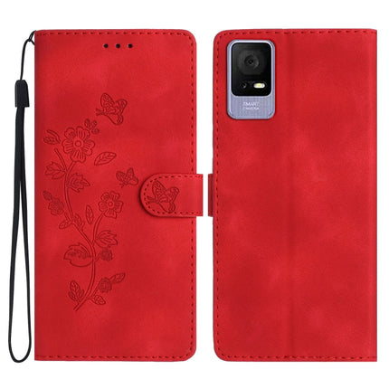 Flower Butterfly Embossing Pattern Leather Phone Case