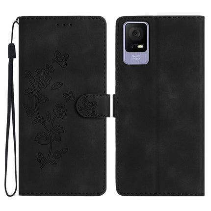 Flower Butterfly Embossing Pattern Leather Phone Case