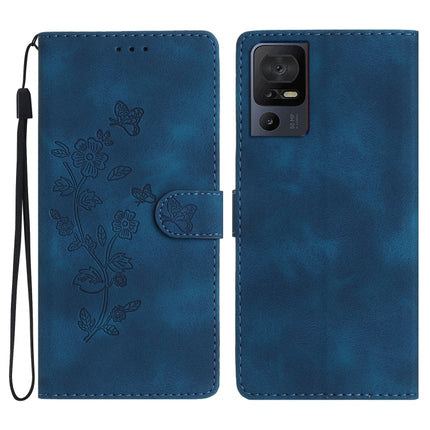 Flower Butterfly Embossing Pattern Leather Phone Case
