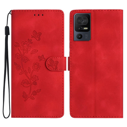 Flower Butterfly Embossing Pattern Leather Phone Case