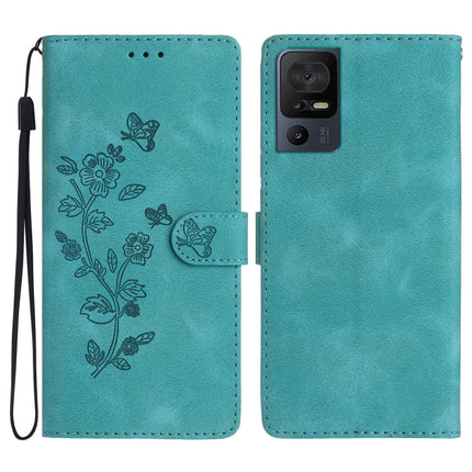 Flower Butterfly Embossing Pattern Leather Phone Case
